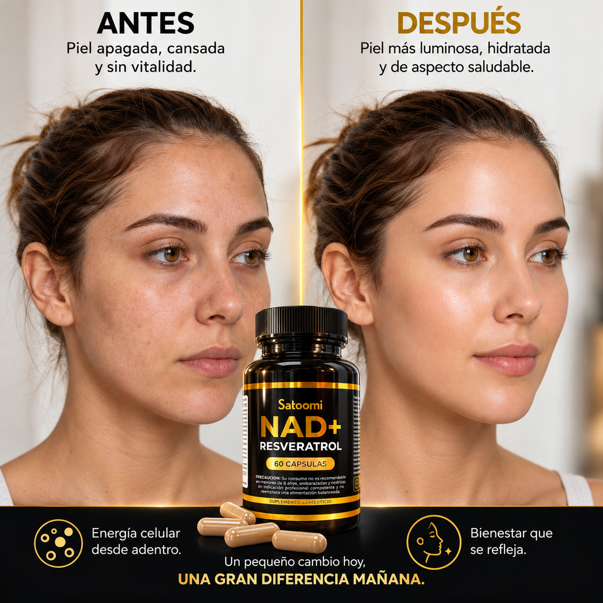 NAD+ RESVERATROL 60 CÁPSULAS