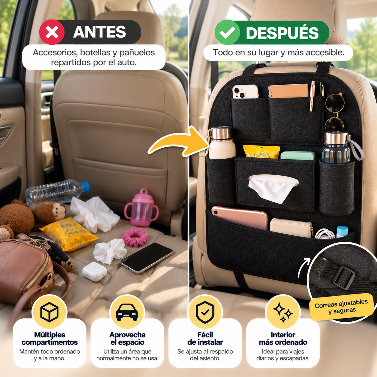 ORGANIZADOR DE ASIENTO PARA AUTO