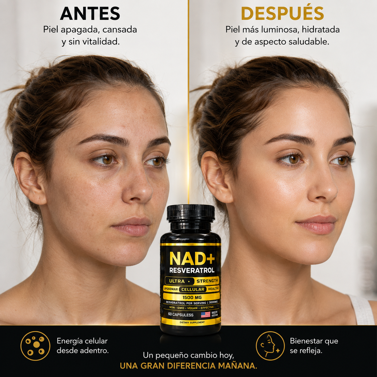 NAD + RESVERATROL AMERICANO 60 CAPSULAS