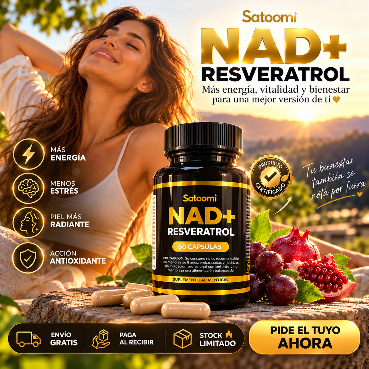 NAD+ RESVERATROL 60 CÁPSULAS